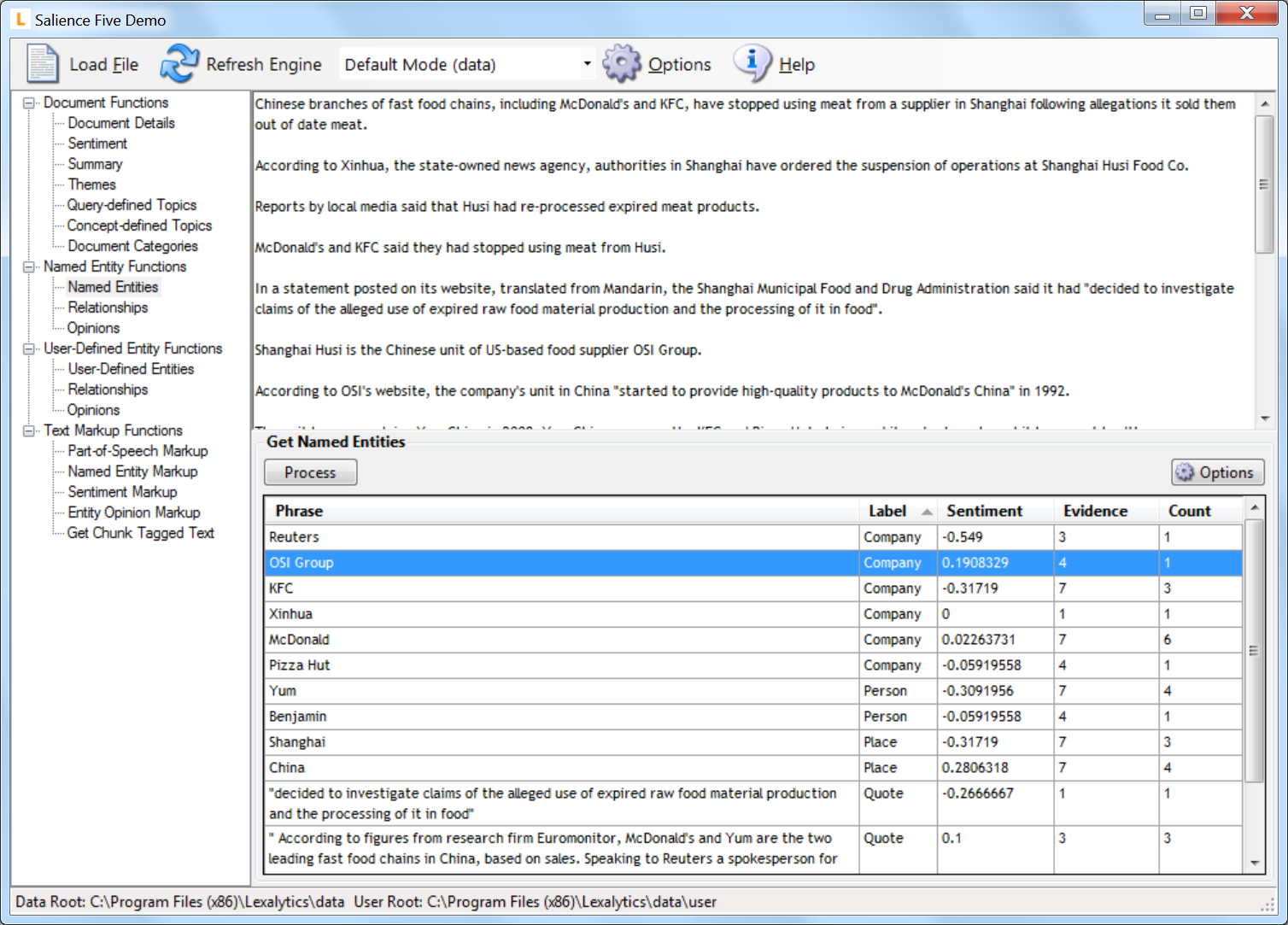 Salience 5.2 Walkthrough: Entity Extraction