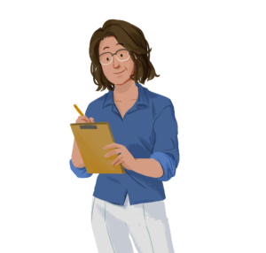 Woman Conducting a Survey on a Clipboard
