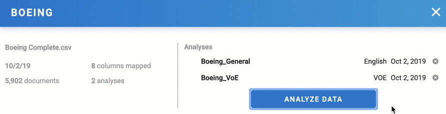 creating a new analysis in Semantria Storage and Visualization